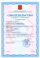 Свидетельство об утверждении типа средств измерений