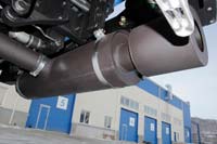 Система выпуска отработанных газов под передним бампером