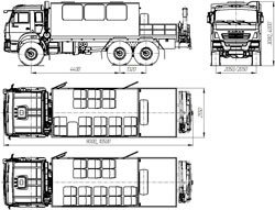 Вахтовый автобус с грузовым отсеком