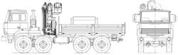 Бортовой автомобиль Урал (8x8) с КМУ