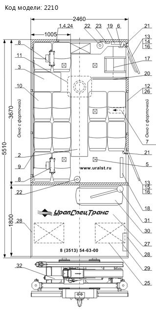 Планировка ГПА УСТ 54535 (12+2) ИМ 55 КАМАЗ 43118-50