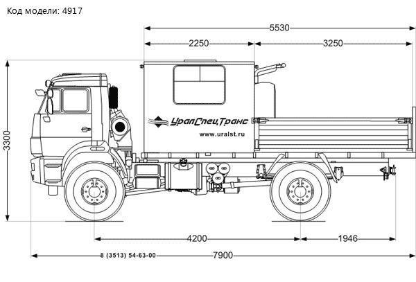 ГПА 6 мест открытый кузов на шасси Камаз 43502-66