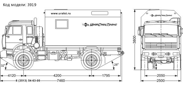 Габаритный чертеж ГПА Камаз 4326-15