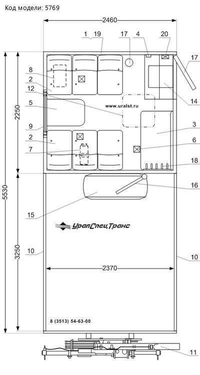 Планировка ГПА Урал 4320 (ЕВРО-4) с КМУ