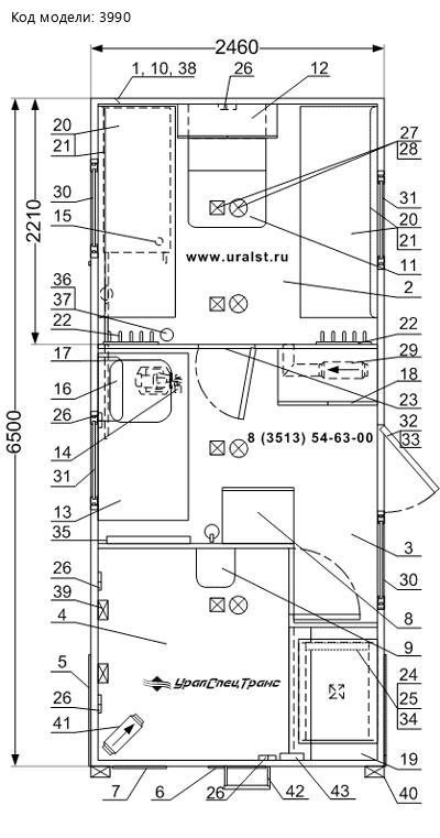 Планировка лаборатория связи УСТ 5453 Камаз 43118