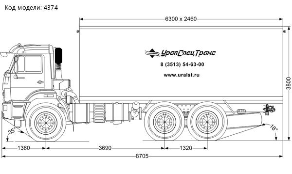 Изотермический фургон УСТ 5453 Камаз 43118-23027-50