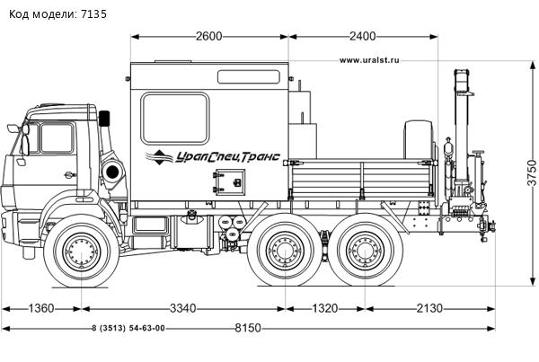 Камаз МРМ УСТ-54534 5350-42 с КМУ ИМ-55