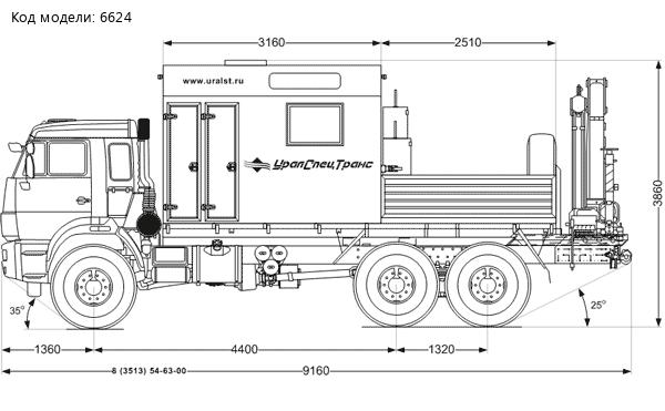 ПАРМ на шасси Камаз 43118-46 с грузовой платформой и КМУ ИМ-95