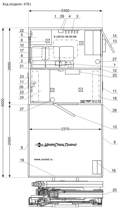 Планировка Урал АРОК с КМУ ИМ-55