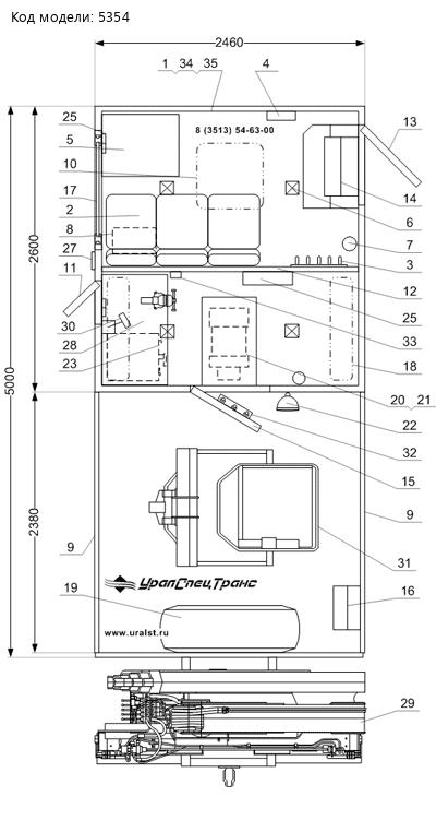 Планировка Камаз АРОК с КМУ ИМ-55