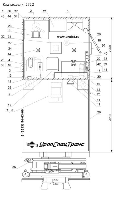 Типовая планировка АРОК Камаз 43118 с КМУ ИМ 55