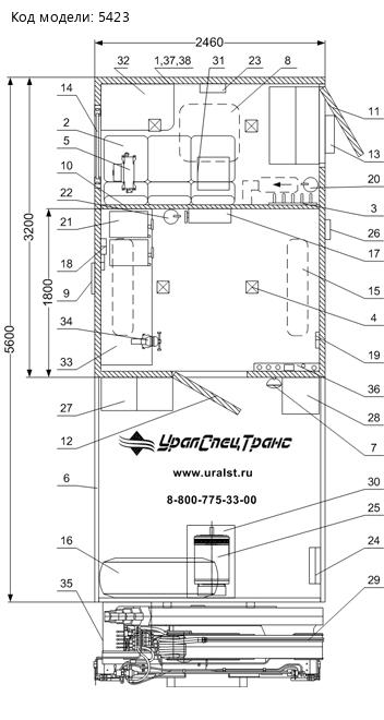 Планировка АРОК Камаз 43118-50 с КМУ ИМ-95