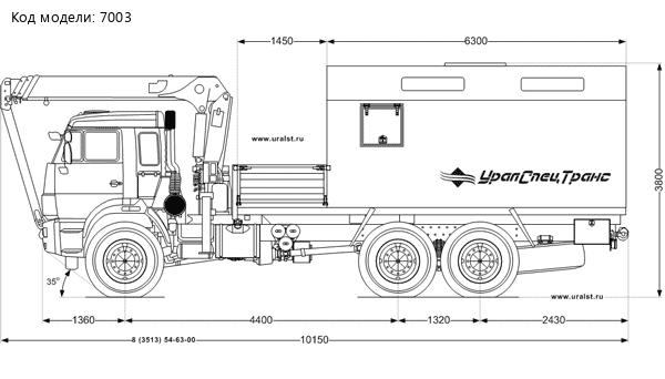 Маслостанция УСТ-5453 с КМУ UNIC UR-V504 на шасси Камаз 43118-46