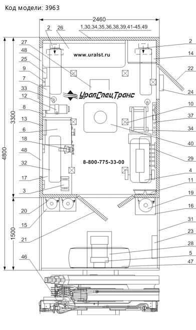 Планировка ПАРМ Камаз 43118 с КМУ ИМ-95