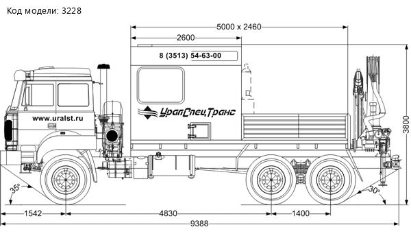 АРОК с КМУ ИМ-150N УСТ 5453 Урал 4320-82, сп.м