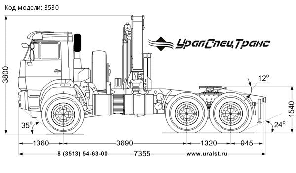 Седельный тягач с КМУ ИМ-320 УСТ 5453 Камаз 43118 