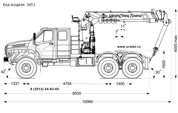 Седельный тягач Урал NEXT 4320-72 с КМУ ИТ-200