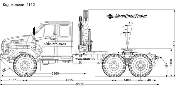 Седельный тягач с КМУ ИМ-150N