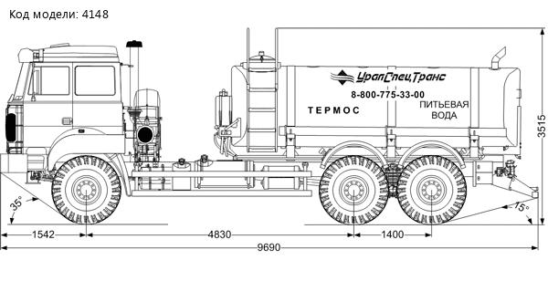 Автоцистерна АЦПТ-10НО УСТ 54536