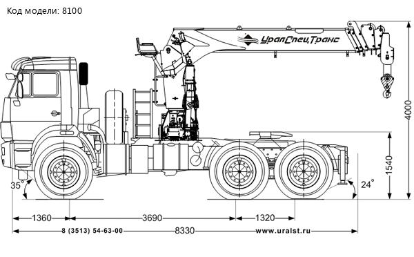 Седельный тягач Камаз 43118-46 с краном-манипулятором ИТ-180