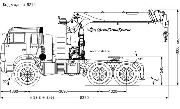 Седельный тягач Камаз 53504-46 с краном-манипулятором ИТ-180