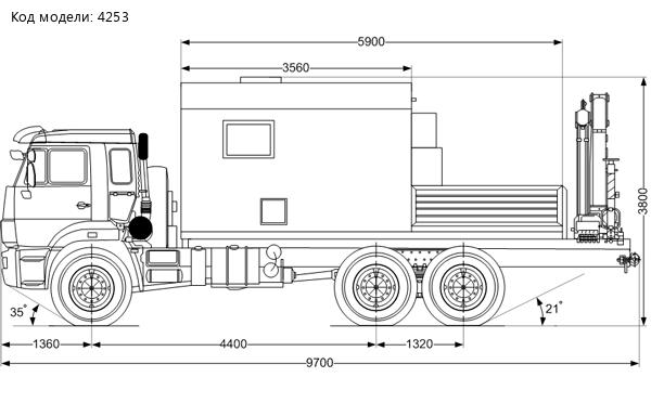 ПАРМ Камаз 43118 с грузовой платформой с КМУ ИМ-95 УСТ-5453