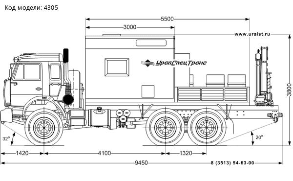 Фургон Камаз маслостанция с КМУ PK-6500A