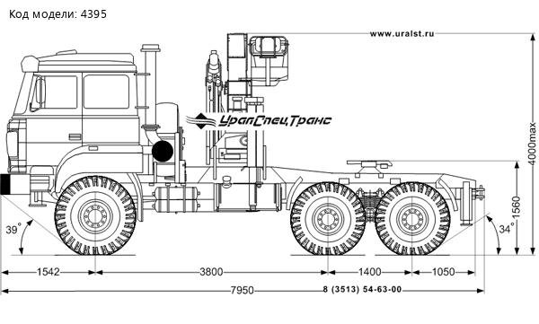 Седельный тягач Камаз 44202-82Е5 с краном-манипулятором ИМ-320