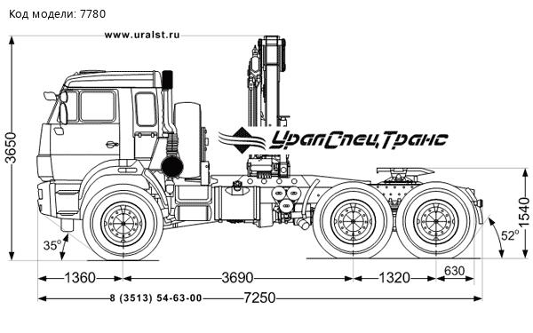 Седельный тягач Камаз 43118-46 с краном-манипулятором ИМ-150