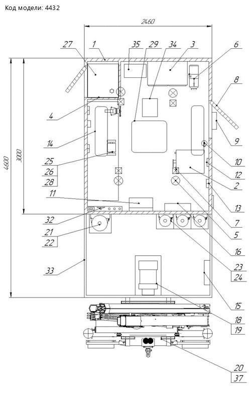 Планировка ПАРМ Камаз 43118-50 с КМУ