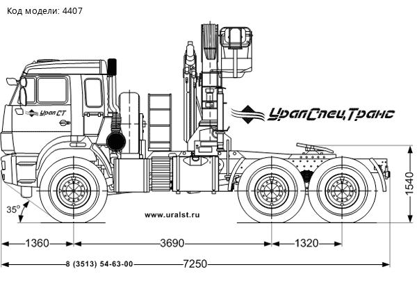 Седельный тягач с КМУ ИМ-180-05 УСТ 5453 Камаз 43118