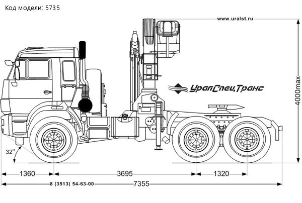 Седельный тягач Камаз 44108-RF с КМУ Palfinger РK-15500А