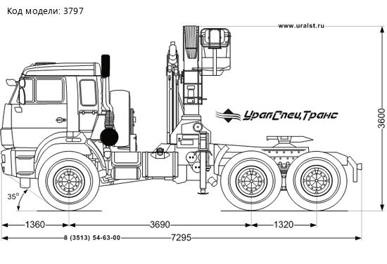 Седельный тягач Камаз 53504-46 с КМУ Palfinger РK-15500