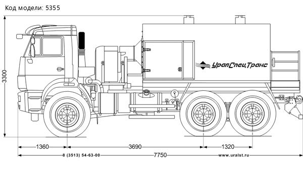 УМП-400 УСТ-54535 Камаз 43118-50 мех. привод