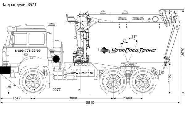 Седельный тягач с КМУ ИТ-150 (тросовый) УСТ 5453 Урал 44202-82Е5