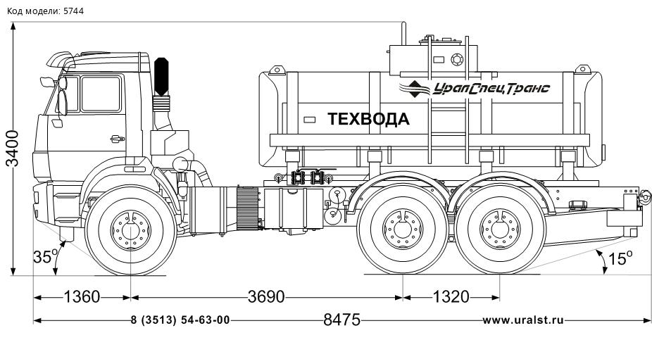 Автоцистерна АЦВ-10Н УСТ 5453 КАМАЗ 43118-50