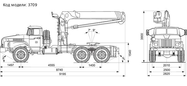 Седельный тягач Урал 4320 с КМУ Kanglim