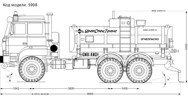 АЦ-10 УСТ-5453 на шасси Урал 5557-80Е5