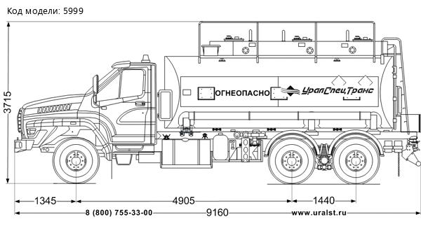 Автотопливозаправщик АТЗ-17-3Б УСТ 5453 Урал 73945-01 NEXT