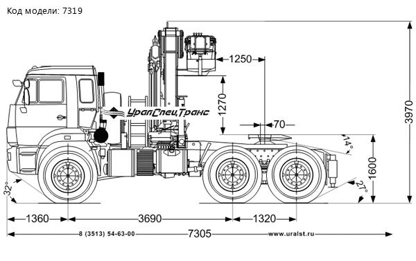 Седельный тягач с КМУ ИМ-240 УСТ 54531Т Камаз 53504-6030-50