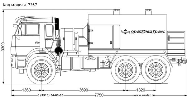 УМП-400 УСТ-54535 Камаз 43118-50 мех. привод сп.м.