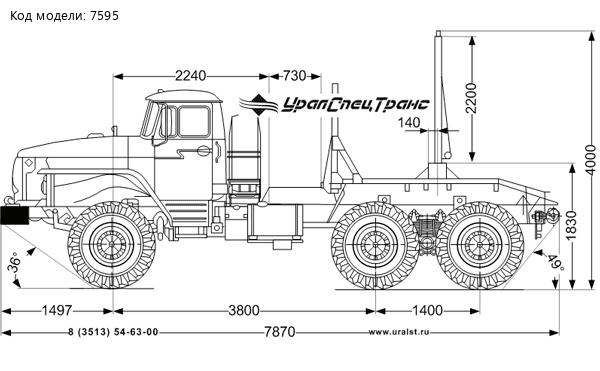 Лесовоз УСТ 54538D Урал М 5557-1112-72Е5