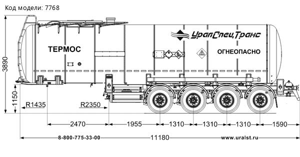 Полуприцеп цистерна ППЦБ 30ТК-42ЛЛ SAF SEVEREST высота ССУ 1150 мм