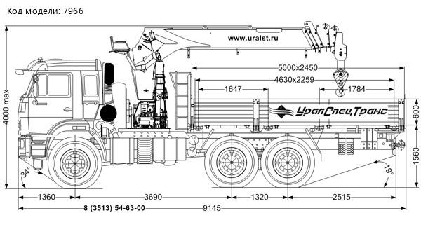 Контейнеровоз с КМУ ИТ-150 (тросовый) УСТ 54531J Камаз 43118-3027-50 сп.м