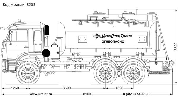 Автоцистерна АЦ-15-2 УСТ 5453 Камаз 65115-RS