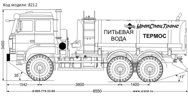 Автоцистерна АЦПТ-10НО УСТ 5453 Урал 5557-4551-82 насос, обогрев, сп. м.