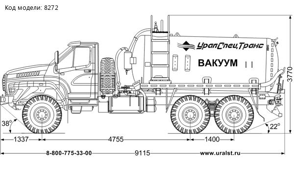 Вакуумная машина МВ-10 КО УСТ 5453 Урал NEXT 4320-6951-72 ревизионный люк