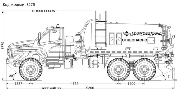 Автоцистерна АКН-10-ОД ВК-6 УСТ 5453 Урал 4320-72Е5Г38 NEXT