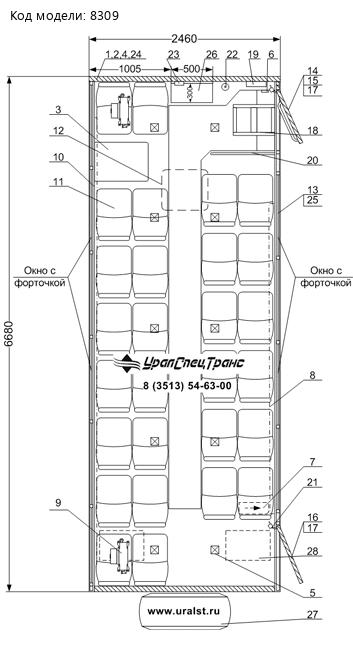 Планировка АВТОБУСА УСТ-5453