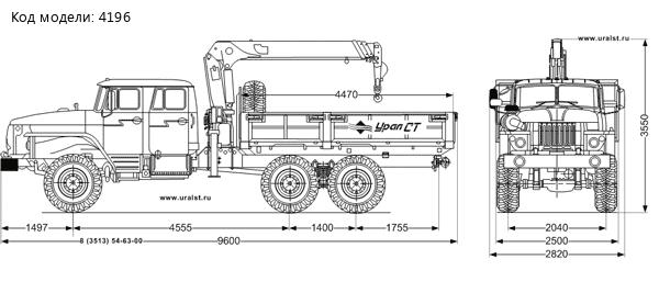 Бортовой Урал 4320-1982 с КМУ UNIC-503